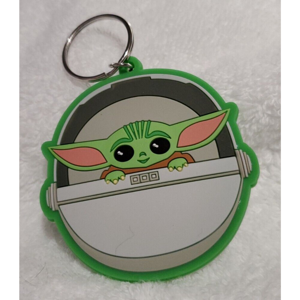 Star Wars Mandalorian The Child Baby Yoda Keychain Key Fob Chain Ring